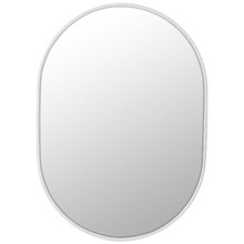 White Peyton Oval Stainless Steel Wall Mirror